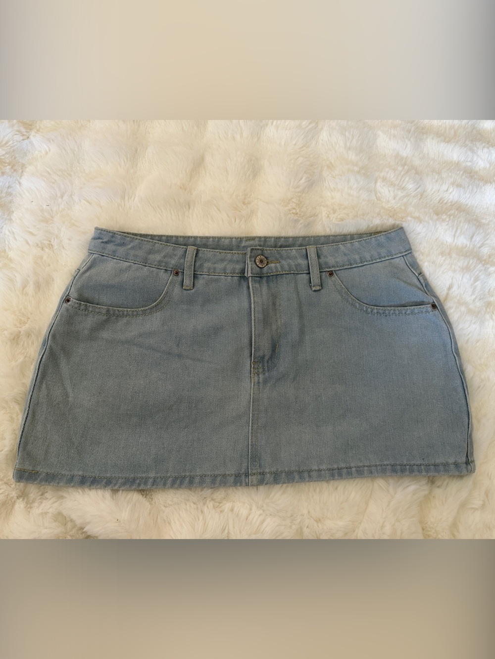 Light Wash Denim Mini Skirt